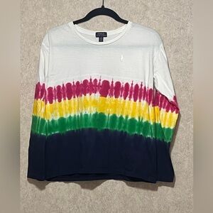 Polo Ralph Lauren Multicolor Long Sleeve Youth Shirt Large 10/12  Tie Dye